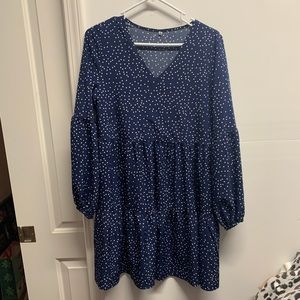 Tunic Dress V Neck- Flowy Swing Shift Dresse